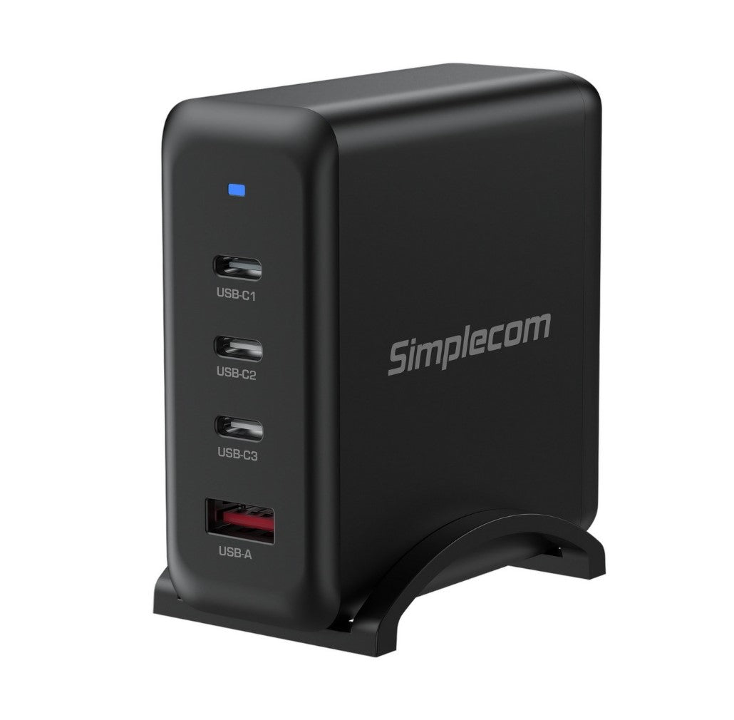 Simplecom CU400 4-Port PD 100W GaN Fast Charger 3xUSB-C + USB-A for Phone Tablet Laptop Simplecom CU400 4-Port PD 100W GaN Fast Charger 3xUSB-C + USB-A for Phone Tablet Laptop